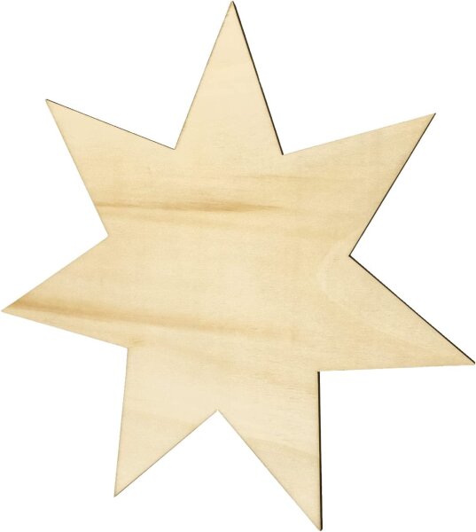 Stern aus Holz zum Bemalen – Typ 1, 15 cm, Pappelsperrholz 4 mm