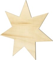 Stern aus Holz zum Bemalen – Typ 1, 15 cm,...