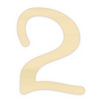 Holzzahl 2 zum Bemalen – Typ 3, 45 cm hoch, 4 mm stark