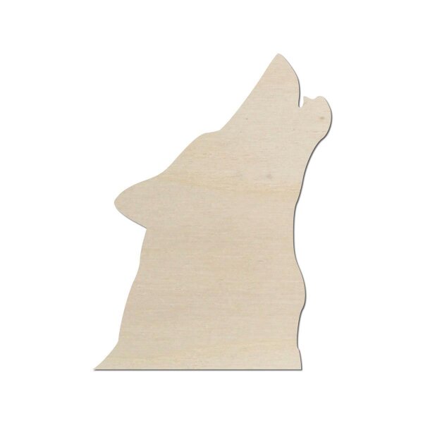 Wolfskopf aus Holz zum Bemalen – Größe wählbar 10–60 cm, 4 mm stark