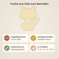 Fuchs aus Holz zum Bemalen – 45 cm, 4 mm stark
