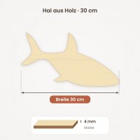 Hai aus Holz zum Bemalen – 30 cm, 4 mm stark