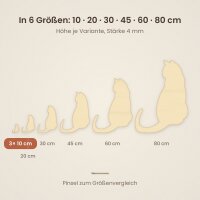 Katze aus Holz zum Bemalen – 3er-Set, je 10 cm, 4 mm stark
