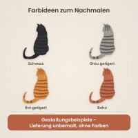 Katze aus Holz zum Bemalen – 3er-Set, je 10 cm, 4 mm stark