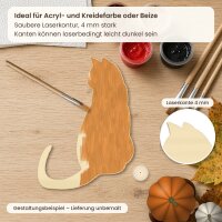 Katze aus Holz zum Bemalen – 3er-Set, je 10 cm, 4 mm stark