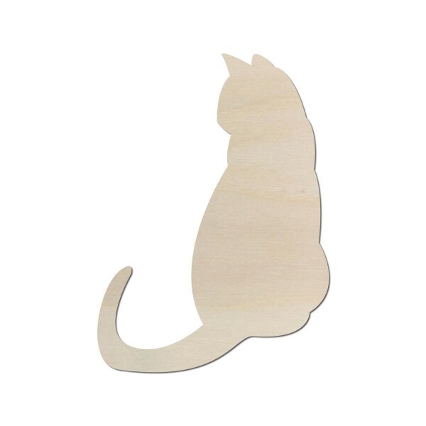 Katze aus Holz zum Bemalen – 60 cm, 4 mm stark