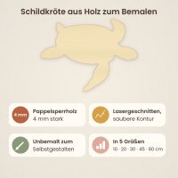 Schildkröte aus Holz zum Bemalen – 60 cm, 4 mm stark