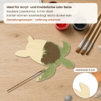 Schildkröte aus Holz zum Bemalen – 60 cm, 4 mm stark