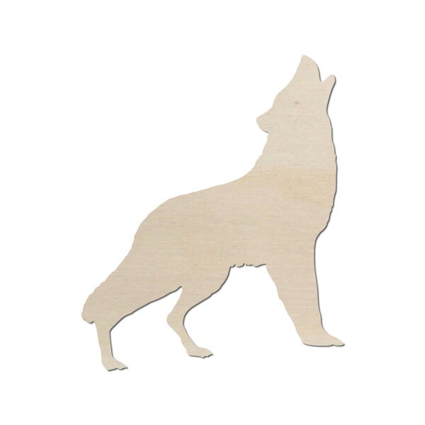 Wolf-Silhouette aus Holz zum Bemalen – 3er-Set, je 10 cm, 4 mm stark