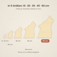 Wolfskopf aus Holz zum Bemalen – 60 cm, 4 mm stark