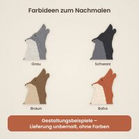 Wolfskopf aus Holz zum Bemalen – 60 cm, 4 mm stark