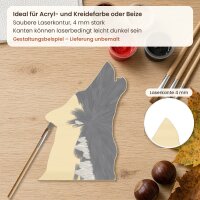 Wolfskopf aus Holz zum Bemalen – 60 cm, 4 mm stark