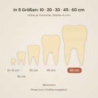 Zahn aus Holz zum Bemalen – 60 cm, 4 mm stark
