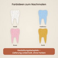 Zahn aus Holz zum Bemalen – 60 cm, 4 mm stark