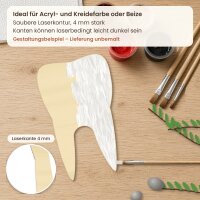 Zahn aus Holz zum Bemalen – 60 cm, 4 mm stark