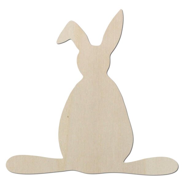 Kaninchen aus Holz zum Bemalen – Größe wählbar 10–60 cm, 4 mm stark