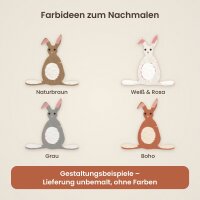 Kaninchen aus Holz zum Bemalen – 3er-Set, je 10 cm, 4 mm stark