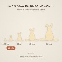Kaninchen aus Holz zum Bemalen – 20 cm, 4 mm stark