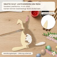 Kaninchen aus Holz zum Bemalen – 20 cm, 4 mm stark