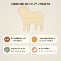 Schaf aus Holz zum Bemalen – 45 cm, 4 mm stark