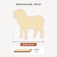 Schaf aus Holz zum Bemalen – 45 cm, 4 mm stark