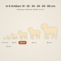 Schaf aus Holz zum Bemalen – 45 cm, 4 mm stark
