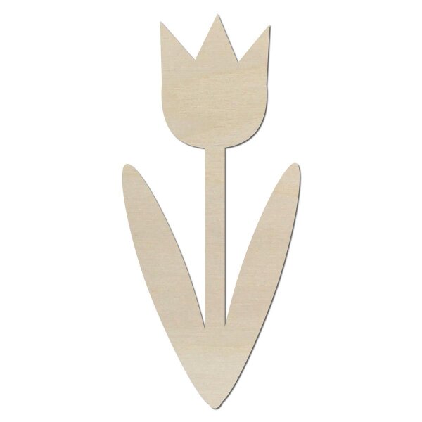 Tulpe aus Holz zum Bemalen – 3er-Set, je 10 cm, 4 mm stark