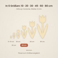 Tulpe aus Holz zum Bemalen – 45 cm, 4 mm stark