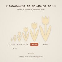 Tulpe aus Holz zum Bemalen – 60 cm, 4 mm stark