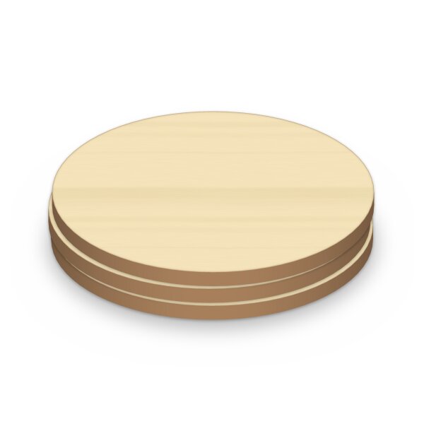 Holzkreise zum Bemalen – 3er-Set, je 8 cm, Pappelsperrholz 4 mm