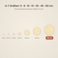 Holzkreise zum Bemalen – 3er-Set, je 60 cm, Pappelsperrholz 4 mm