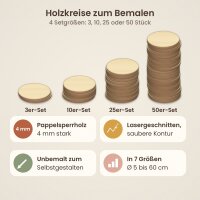 Holzkreise zum Bemalen – 10er-Set, je 15 cm, Pappelsperrholz 4 mm