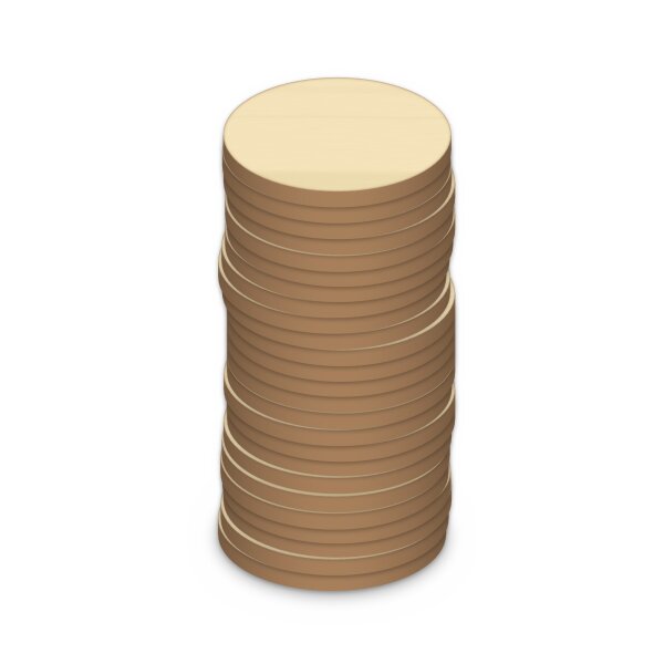 Holzkreise zum Bemalen – 25er-Set, je 5 cm, Pappelsperrholz 4 mm