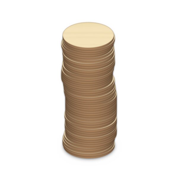 Holzkreise zum Bemalen – 50er-Set, je 8 cm, Pappelsperrholz 4 mm