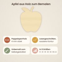 Apfel aus Holz zum Bemalen – 60 cm, 4 mm stark