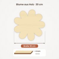 Blume aus Holz zum Bemalen – 30 cm, 4 mm stark