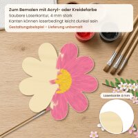 Blume aus Holz zum Bemalen – 30 cm, 4 mm stark