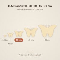 Schmetterling aus Holz zum Bemalen – Typ 2, 30 cm, 4 mm stark
