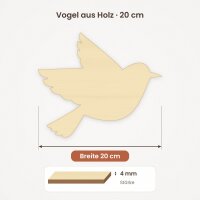 Vogel aus Holz zum Bemalen – 20 cm, 4 mm stark