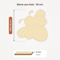 Biene aus Holz zum Bemalen – 30 cm, 4 mm stark