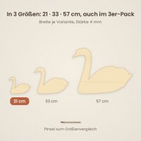 Schwan aus Holz zum Bemalen – 21 cm, 4 mm stark
