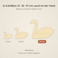 Schwan aus Holz zum Bemalen – 57 cm, 4 mm stark