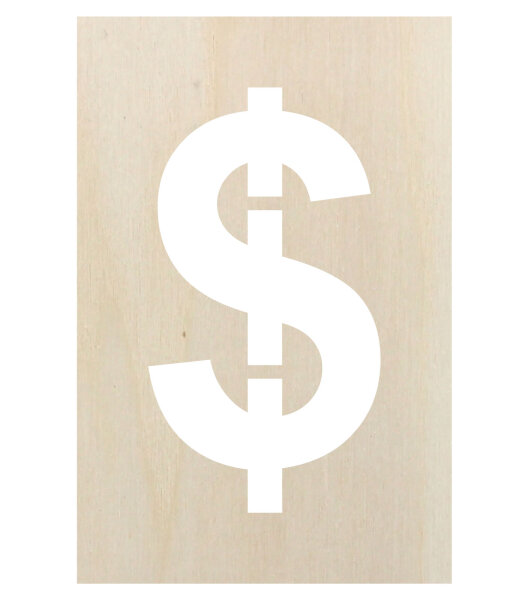 Schablone Dollarzeichen – Sprühvorlage, 30 cm