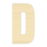 Holzbuchstabe D zum Bemalen – Typ 6, 75 mm hoch