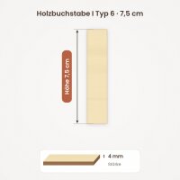 Holzbuchstabe I zum Bemalen – Typ 6, 75 mm hoch