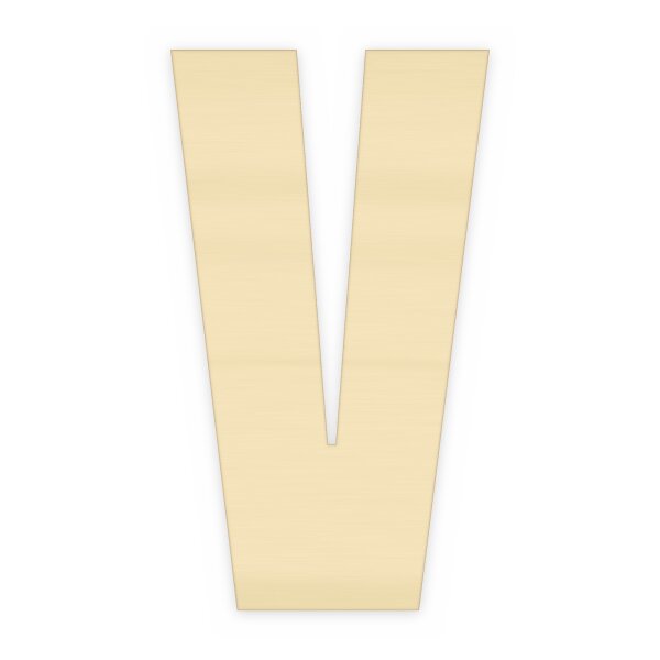 Holzbuchstabe V zum Bemalen – Typ 6, 75 mm hoch
