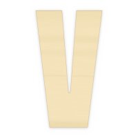 Holzbuchstabe V zum Bemalen – Typ 6, 75 mm hoch