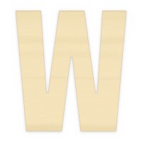 Holzbuchstabe W zum Bemalen – Typ 6, 75 mm hoch