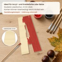 Holzbuchstabe W zum Bemalen – Typ 6, 75 mm hoch