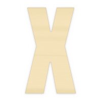 Holzbuchstabe X zum Bemalen – Typ 6, 75 mm hoch